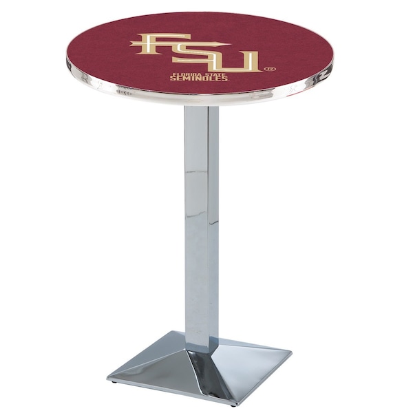 Holland Bar Stool Co 36" Chrome Florida State (Script) Pub Table L217C3628FSU-FS - main